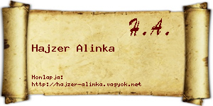 Hajzer Alinka névjegykártya